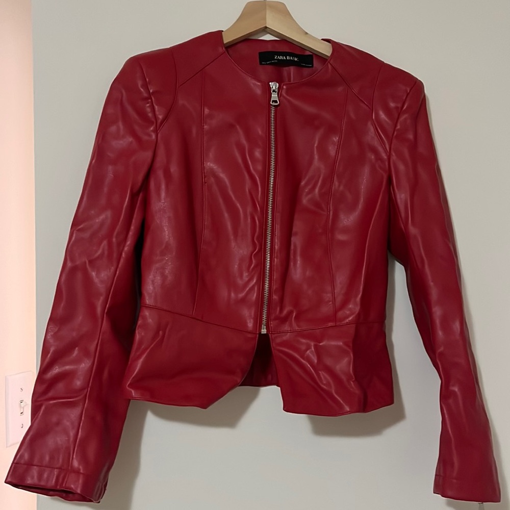 Zara faux leather jacket size S